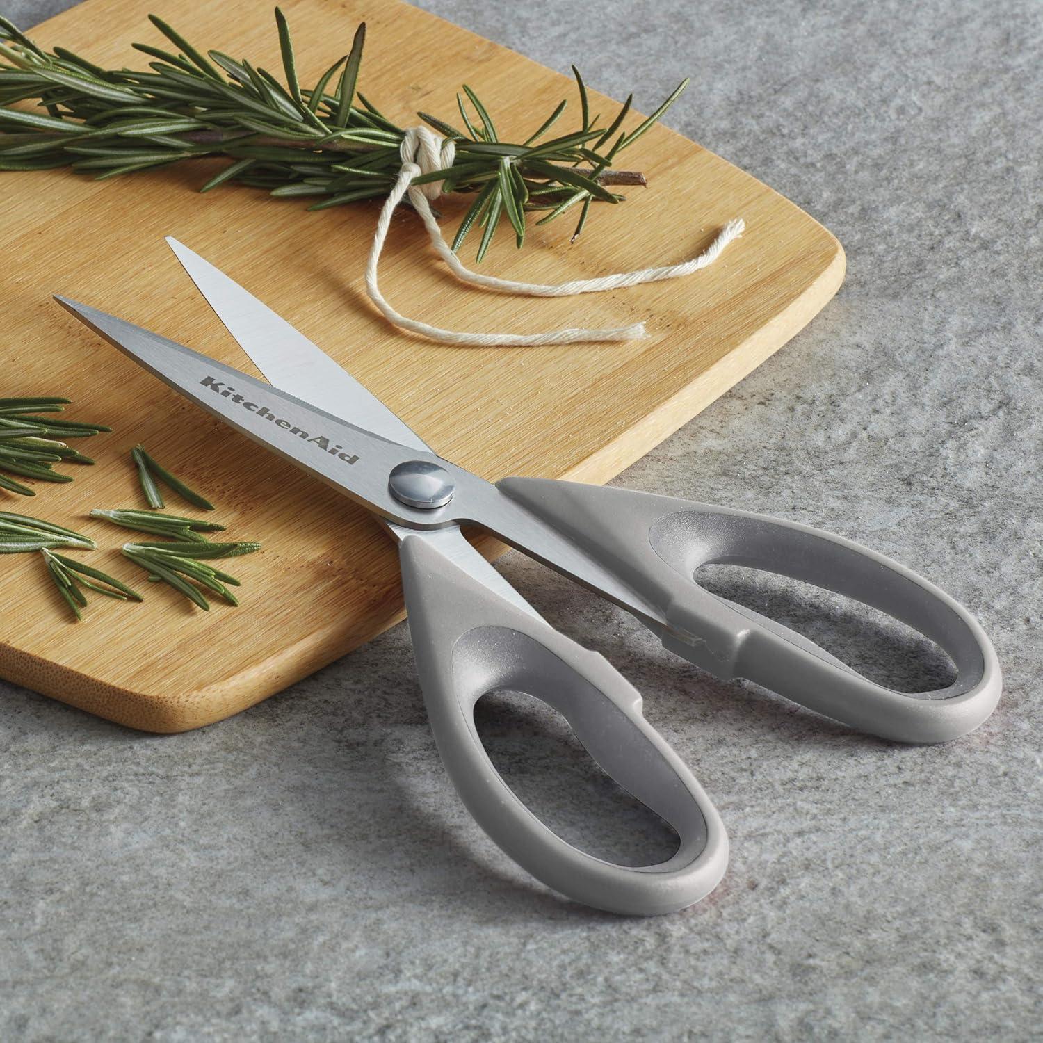 imageKitchenAid All Purpose Kitchen Shears with Protective Sheath Durable Stainless Steel Scissors Dishwasher Safe Soft Grip Comfort Handle 872 Inch Lavendar CreamStorm Gray