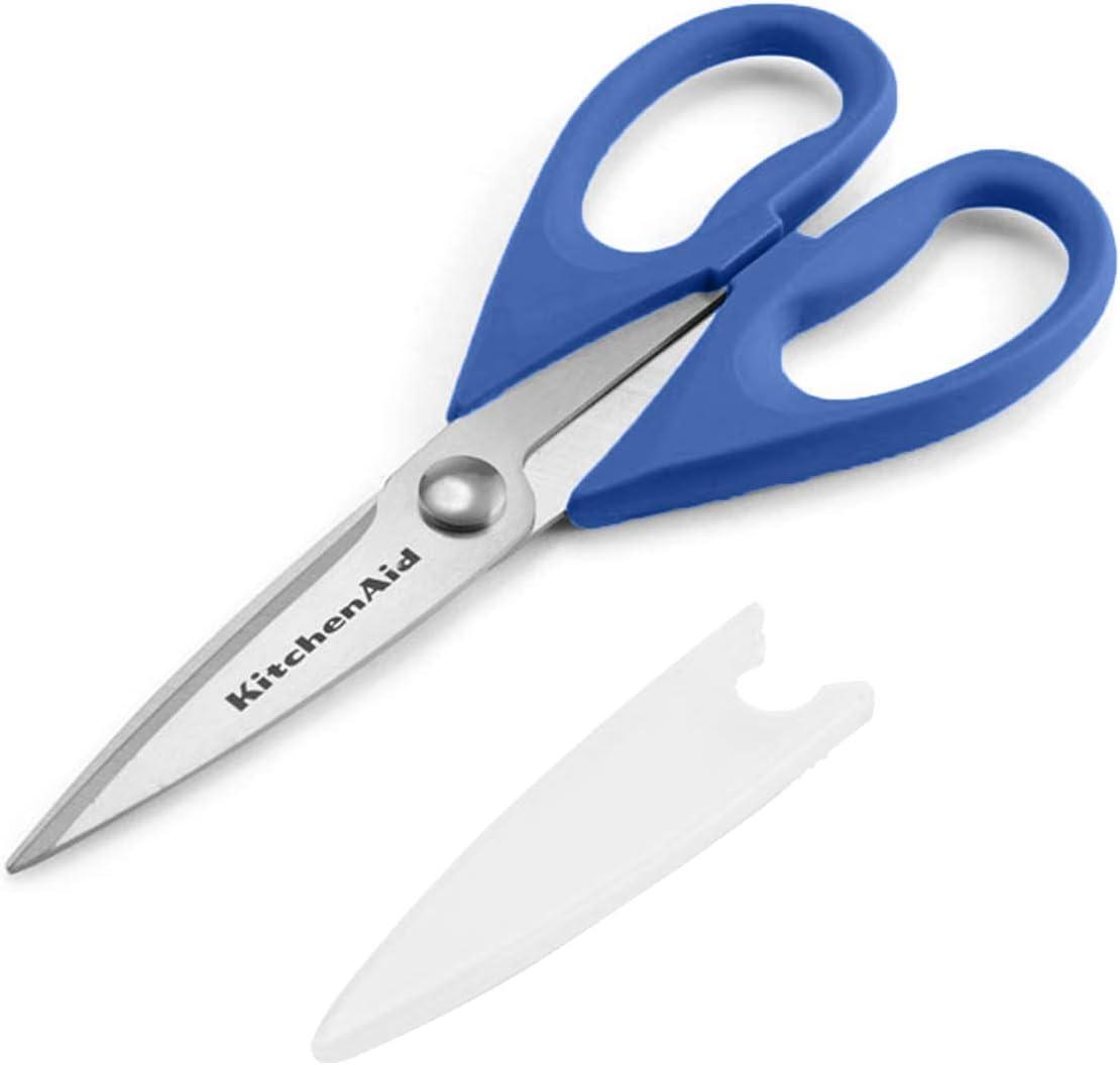 imageKitchenAid All Purpose Kitchen Shears with Protective Sheath Durable Stainless Steel Scissors Dishwasher Safe Soft Grip Comfort Handle 872 Inch Lavendar CreamOcean Blue