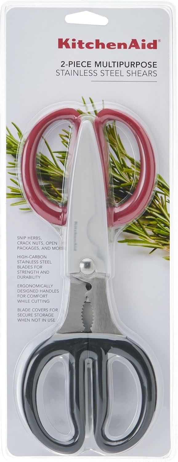 imageKitchenAid All Purpose Kitchen Shears with Protective Sheath Durable Stainless Steel Scissors Dishwasher Safe Soft Grip Comfort Handle 872 Inch Lavendar CreamBlackRed