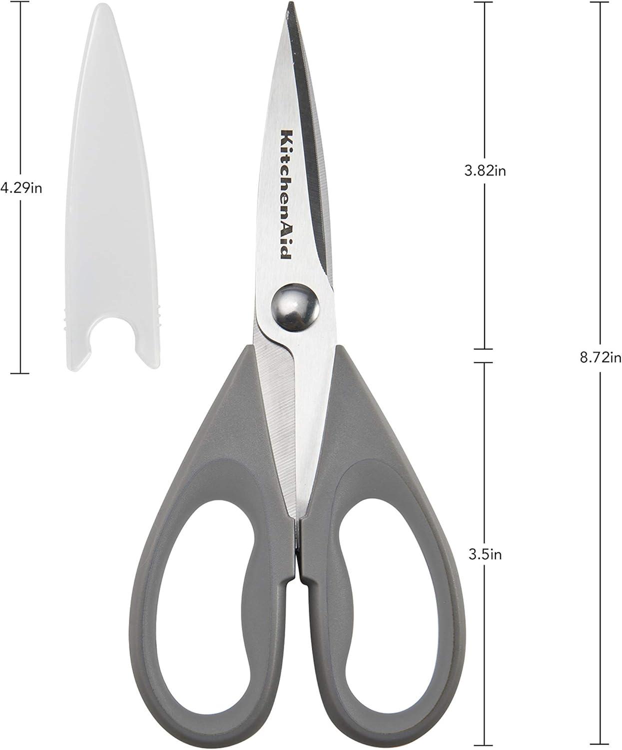 imageKitchenAid All Purpose Kitchen Shears with Protective Sheath Durable Stainless Steel Scissors Dishwasher Safe Soft Grip Comfort Handle 872 Inch Lavendar CreamStorm Gray