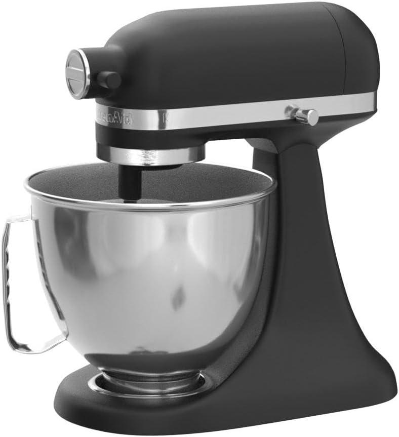 imageKitchenAid Artisan Mini 35 Quart TiltHead Stand Mixer KSM3316X WhiteBlack Matte