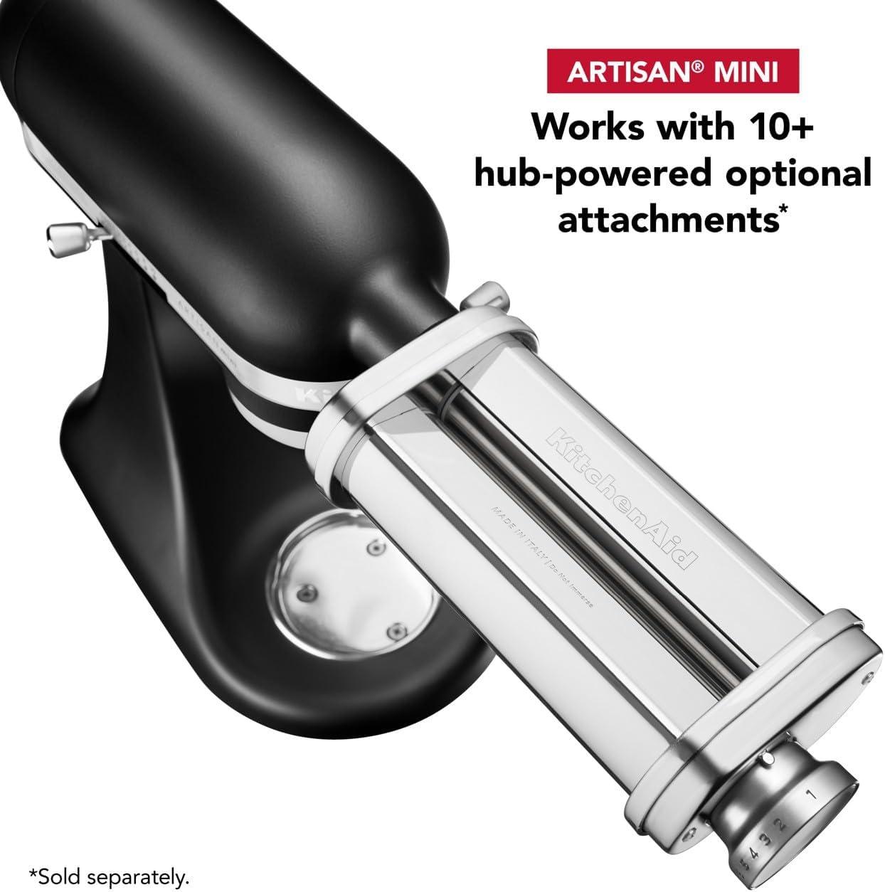 imageKitchenAid Artisan Mini 35 Quart TiltHead Stand Mixer KSM3316X WhiteBlack Matte