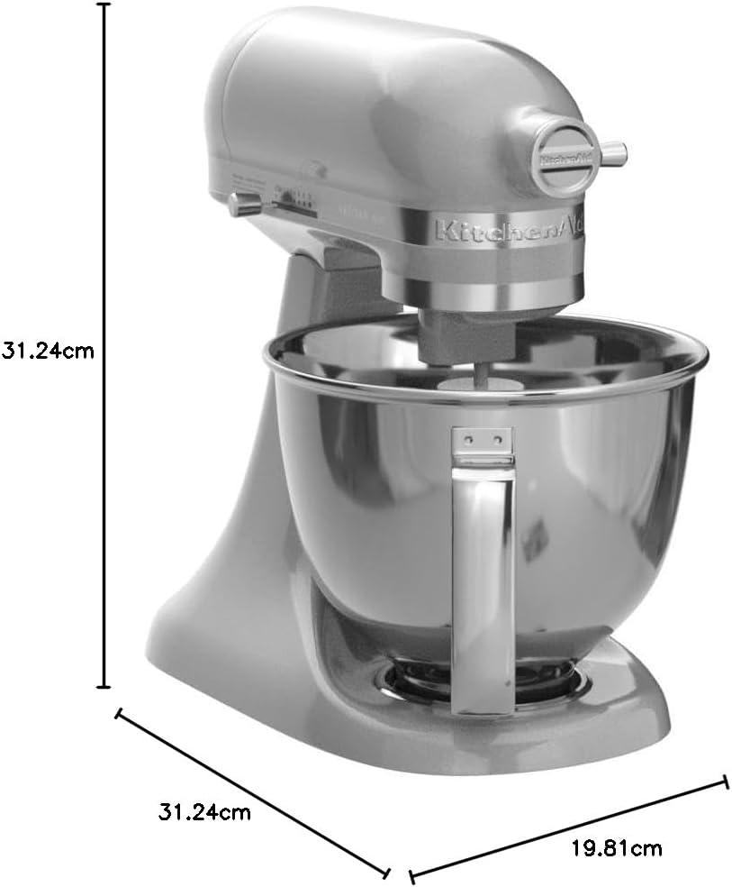 imageKitchenAid Artisan Mini 35 Quart TiltHead Stand Mixer KSM3316X WhiteContour Silver