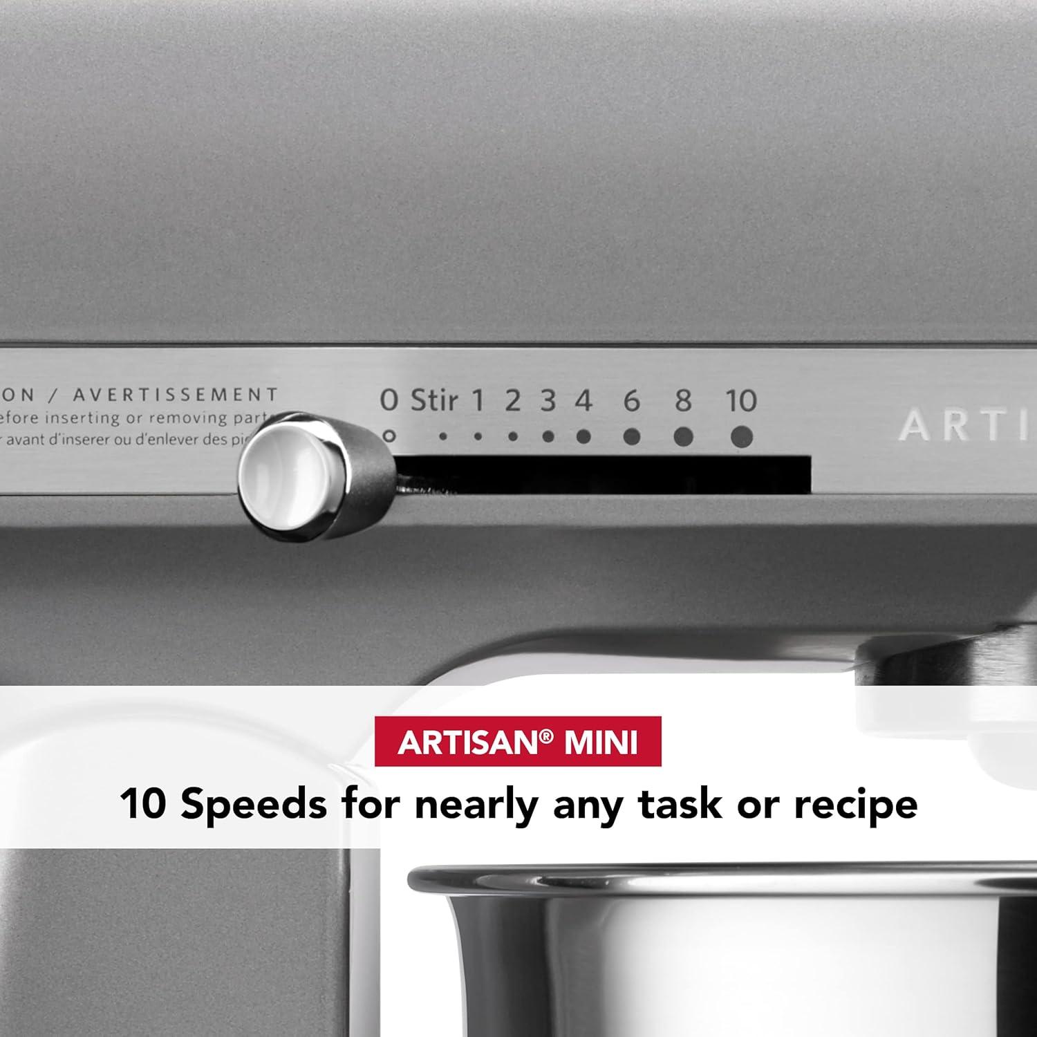 imageKitchenAid Artisan Mini 35 Quart TiltHead Stand Mixer KSM3316X WhiteContour Silver