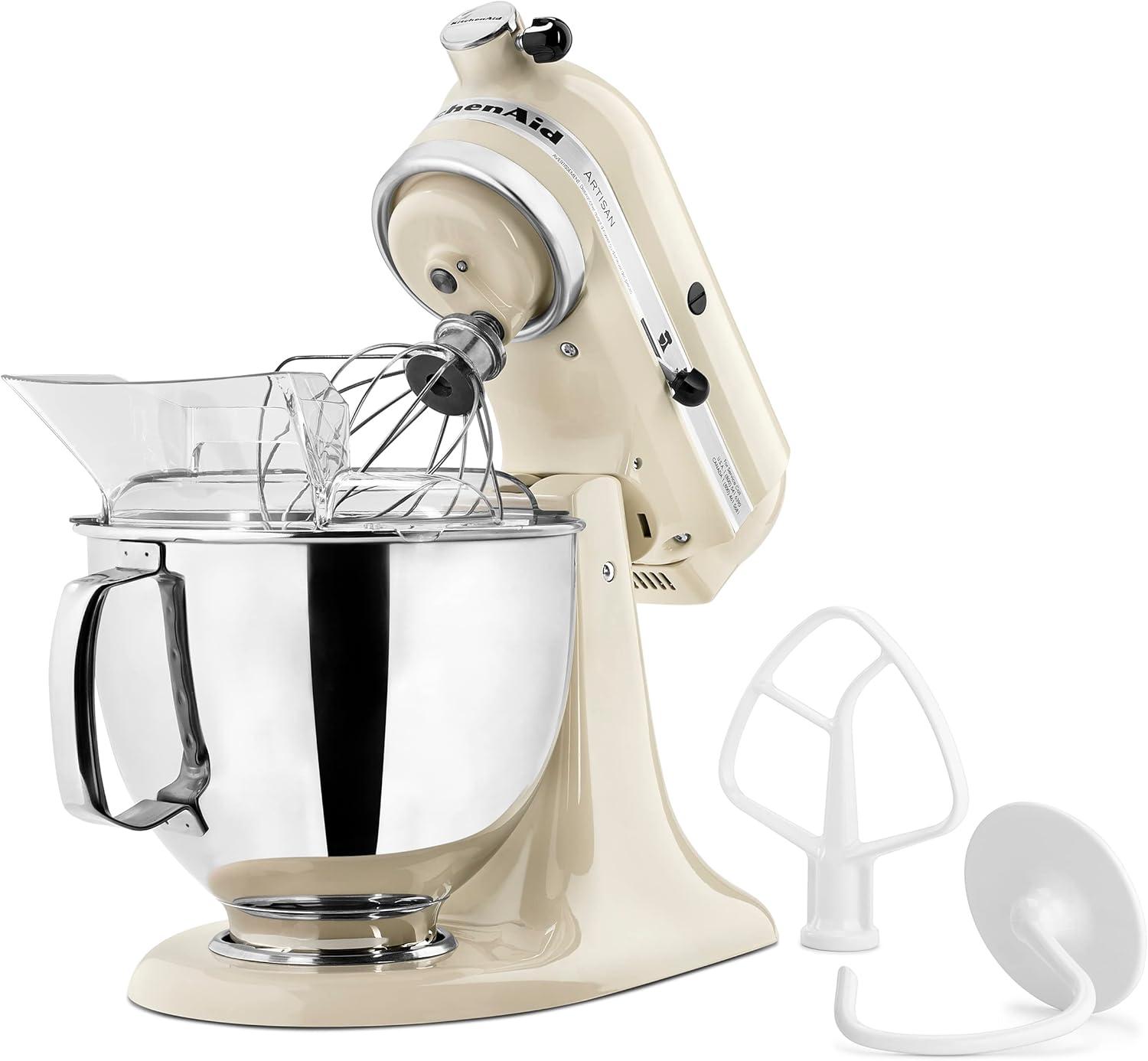 imageKitchenAid Artisan Series 5 Quart Tilt Head Stand Mixer with Pouring Shield KSM150PS Lavender CreamAlmond Cream