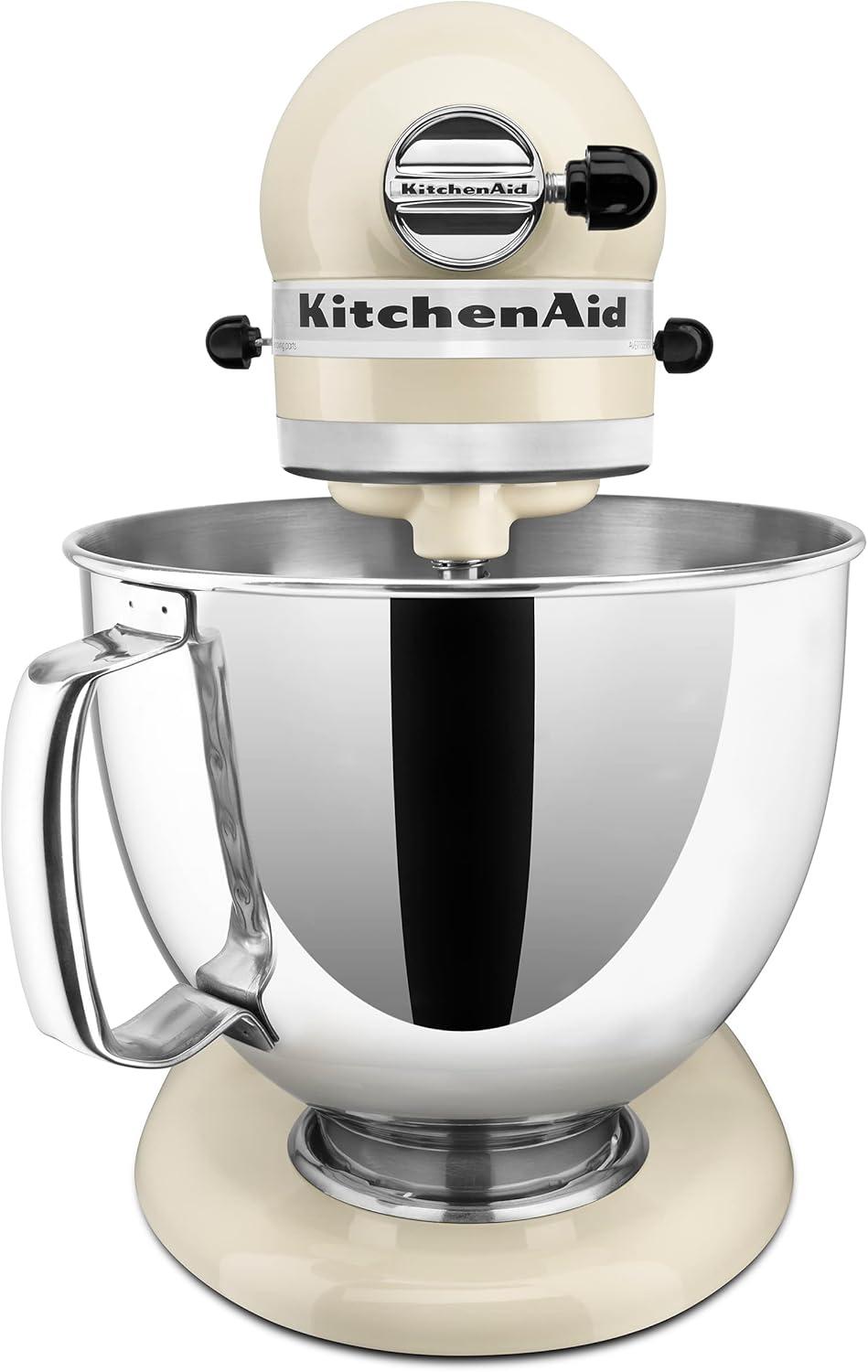 imageKitchenAid Artisan Series 5 Quart Tilt Head Stand Mixer with Pouring Shield KSM150PS Lavender CreamAlmond Cream