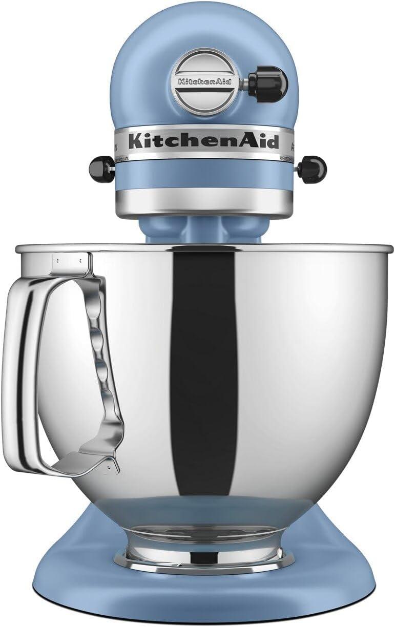 imageKitchenAid Artisan Series 5 Quart Tilt Head Stand Mixer with Pouring Shield KSM150PS Lavender CreamBlue Velvet