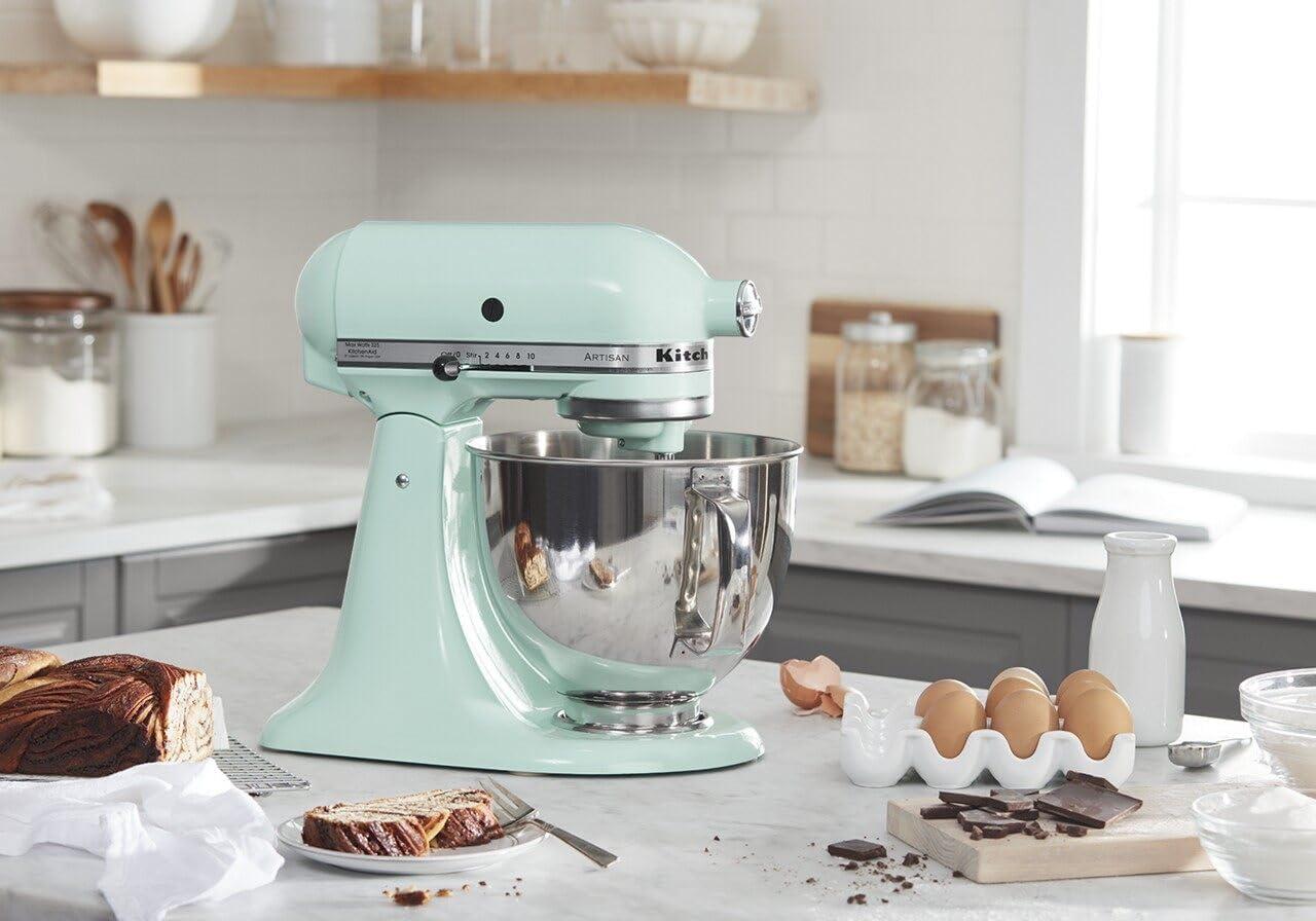 imageKitchenAid Artisan Series 5 Quart Tilt Head Stand Mixer with Pouring Shield KSM150PS Lavender CreamIce Blue
