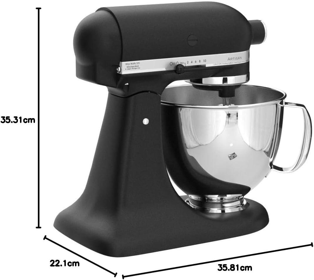 imageKitchenAid Artisan Series 5 Quart Tilt Head Stand Mixer with Pouring Shield KSM150PS Lavender CreamMatte Black