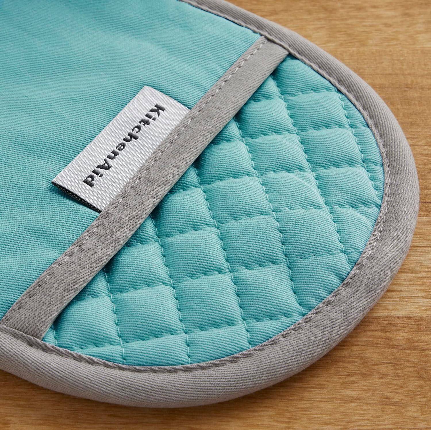 imageKitchenAid Asteroid Pot Holder 2Pack Set Dried Rose 65quotx10quotAqua Sky