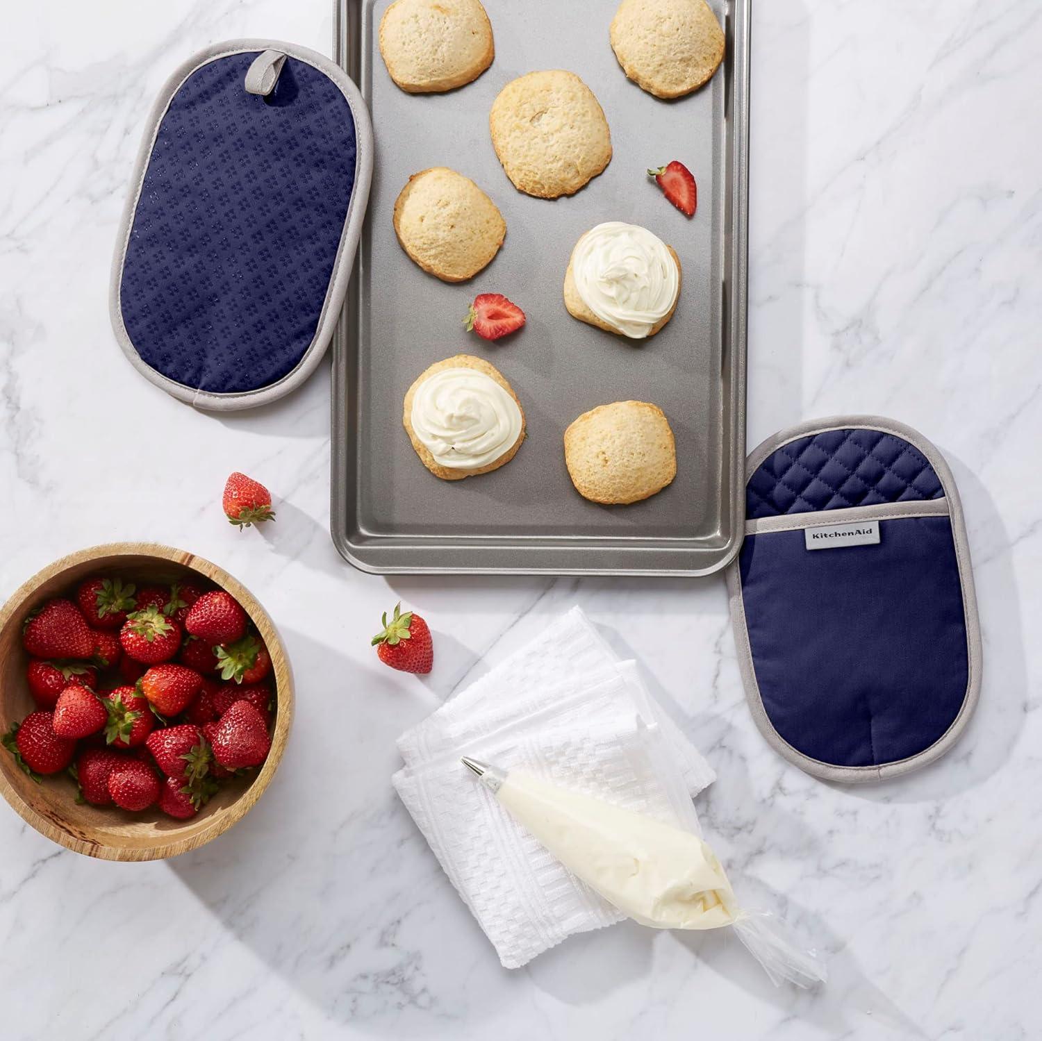 imageKitchenAid Asteroid Pot Holder 2Pack Set Dried Rose 65quotx10quotCobalt Blue