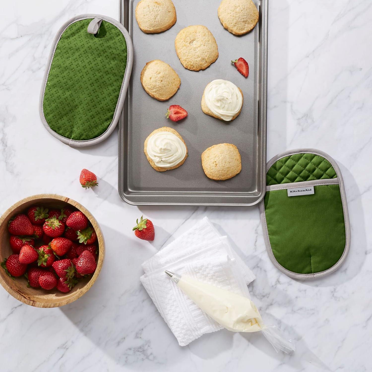 imageKitchenAid Asteroid Pot Holder 2Pack Set Dried Rose 65quotx10quotMatcha Green