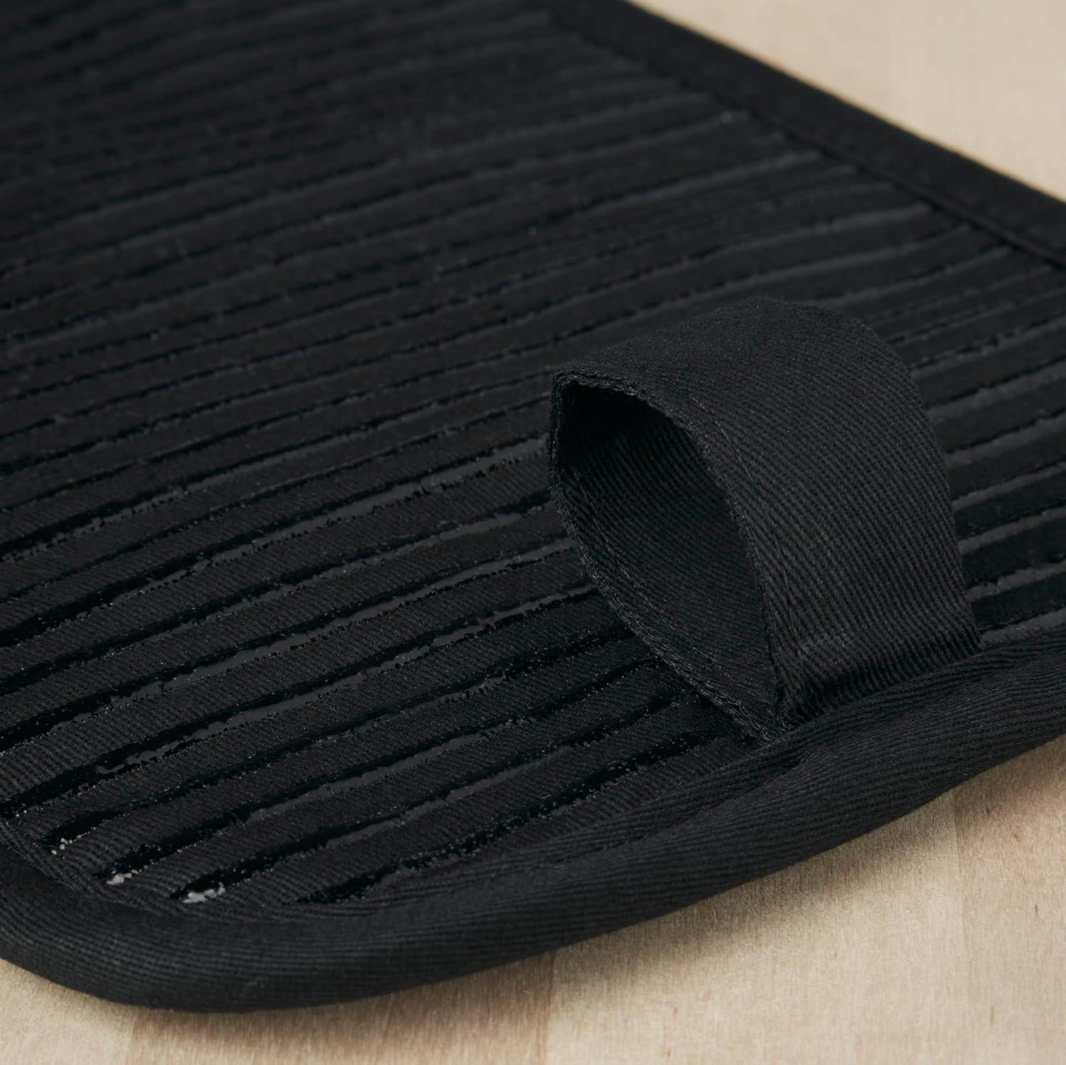 imageKitchenAid Beacon TwoTone NonSlip Pot Holder Set Aqua Sky 7quotx10quot 2 PieceContour SilverMatte Black