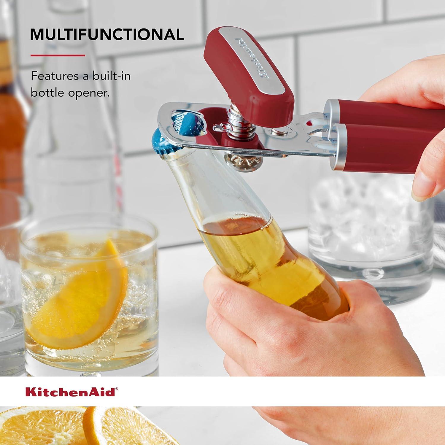 imageKitchenAid Classic Multifunction Can Opener and Bottle Opener Easy to Use Razor Sharp Stainless Steel Cutting Wheel Soft Ergonomic Handles Lavendar CreamEmpire Red