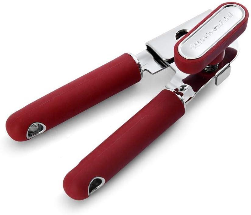imageKitchenAid Classic Multifunction Can Opener and Bottle Opener Easy to Use Razor Sharp Stainless Steel Cutting Wheel Soft Ergonomic Handles Lavendar CreamSoft Red