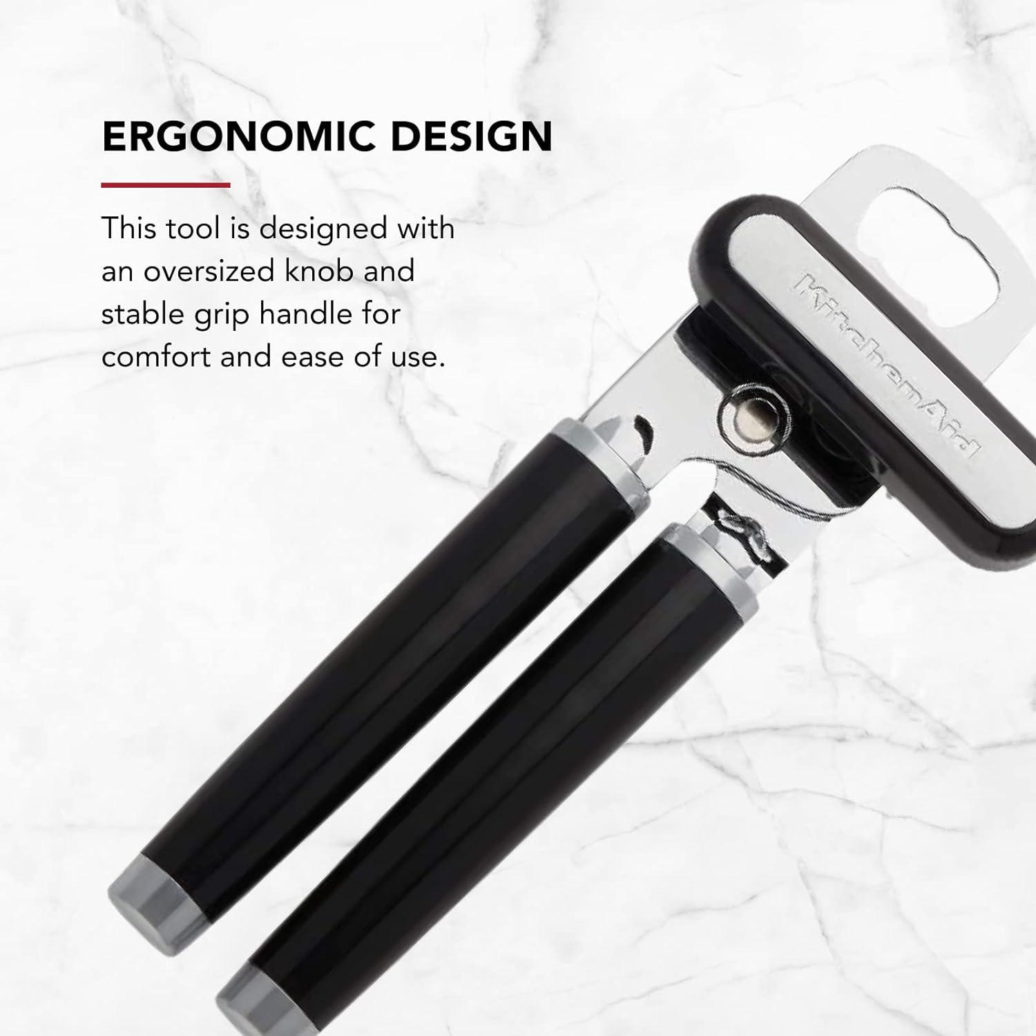 imageKitchenAid Classic Multifunction Can Opener and Bottle Opener Easy to Use Razor Sharp Stainless Steel Cutting Wheel Soft Ergonomic Handles Lavendar CreamBlack