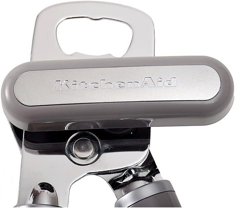 imageKitchenAid Classic Multifunction Can Opener and Bottle Opener Easy to Use Razor Sharp Stainless Steel Cutting Wheel Soft Ergonomic Handles Lavendar CreamGray