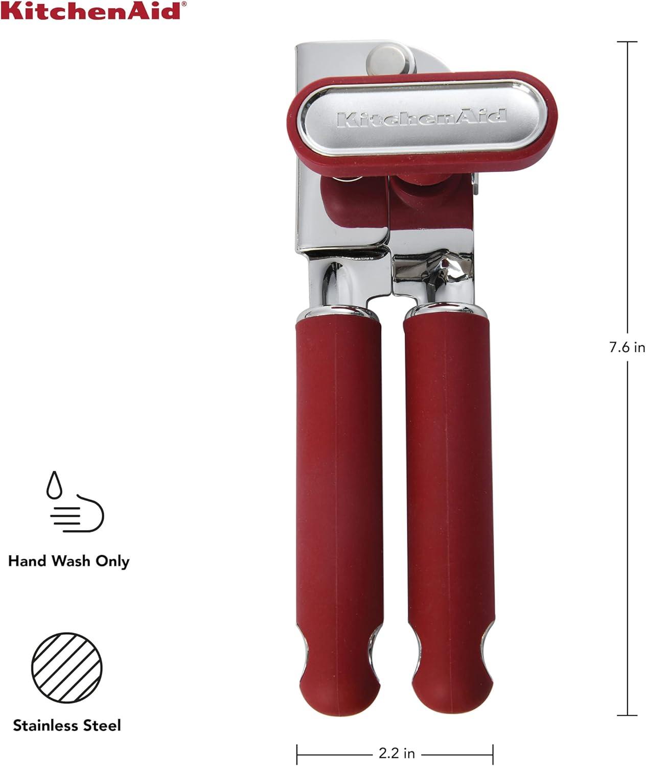 imageKitchenAid Classic Multifunction Can Opener and Bottle Opener Easy to Use Razor Sharp Stainless Steel Cutting Wheel Soft Ergonomic Handles Lavendar CreamSoft Red