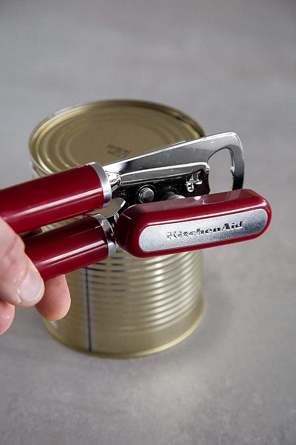 imageKitchenAid Classic Multifunction Can Opener and Bottle Opener Easy to Use Razor Sharp Stainless Steel Cutting Wheel Soft Ergonomic Handles Lavendar CreamEmpire Red