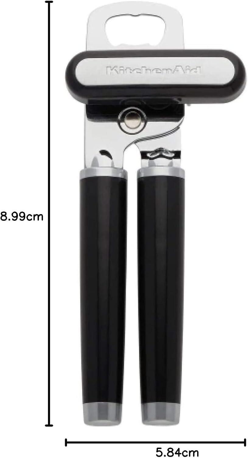 imageKitchenAid Classic Multifunction Can Opener and Bottle Opener Easy to Use Razor Sharp Stainless Steel Cutting Wheel Soft Ergonomic Handles Lavendar CreamBlack