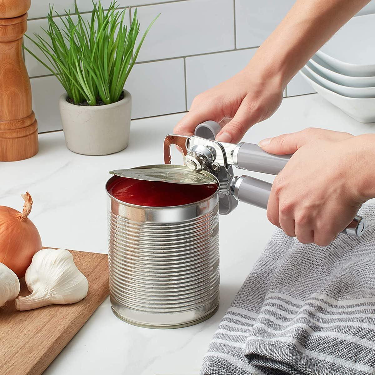 imageKitchenAid Classic Multifunction Can Opener and Bottle Opener Easy to Use Razor Sharp Stainless Steel Cutting Wheel Soft Ergonomic Handles Lavendar CreamGray