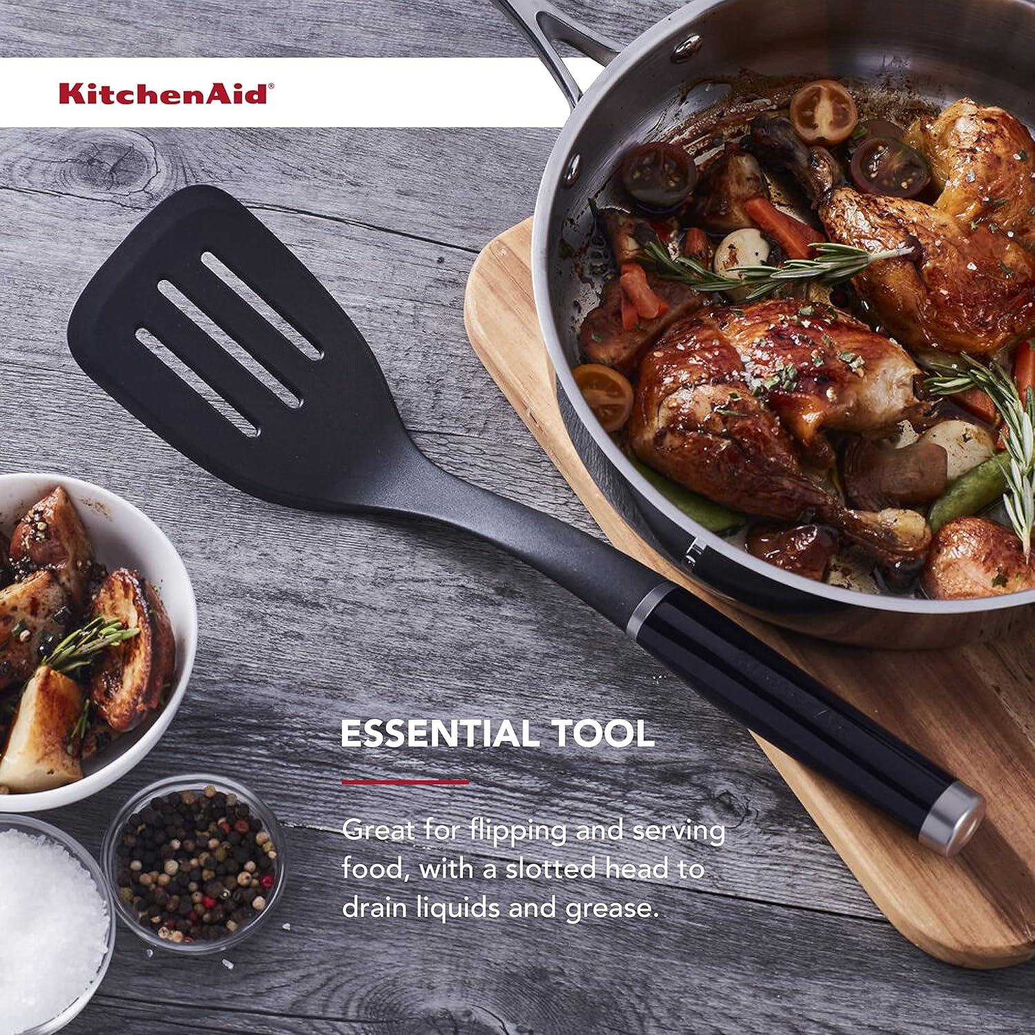 imageKitchenAid Classic Nylon Slotted Turner 1366Inch BlackBlack