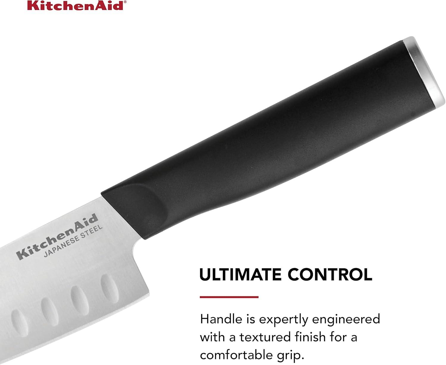 imageKitchenAid Classic Serrated Bread Knife with CustomFit Blade Cover 8inch Sharp Kitchen Knife HighCarbon Japanese Stainless Steel Blade Black5