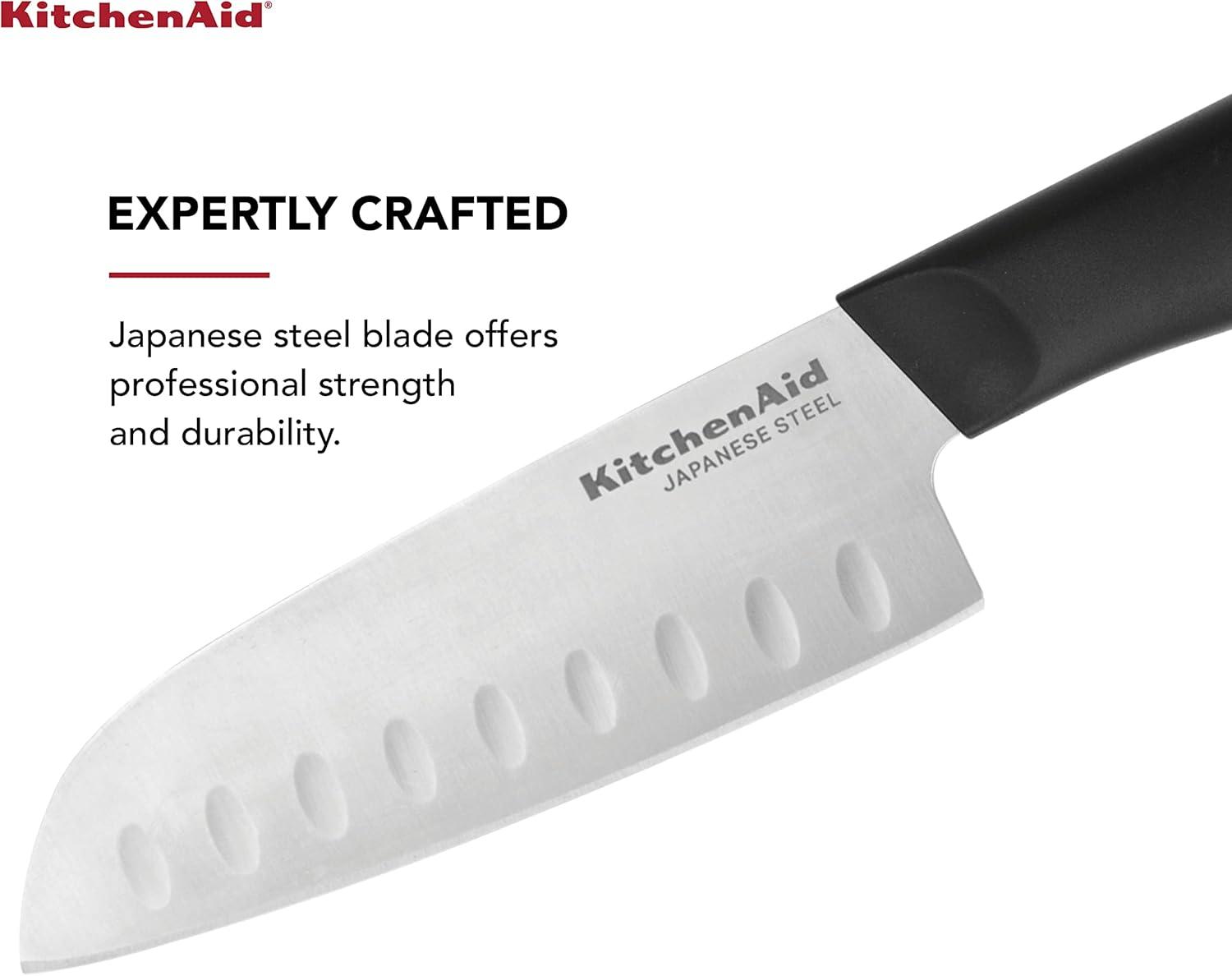 imageKitchenAid Classic Serrated Bread Knife with CustomFit Blade Cover 8inch Sharp Kitchen Knife HighCarbon Japanese Stainless Steel Blade Black5