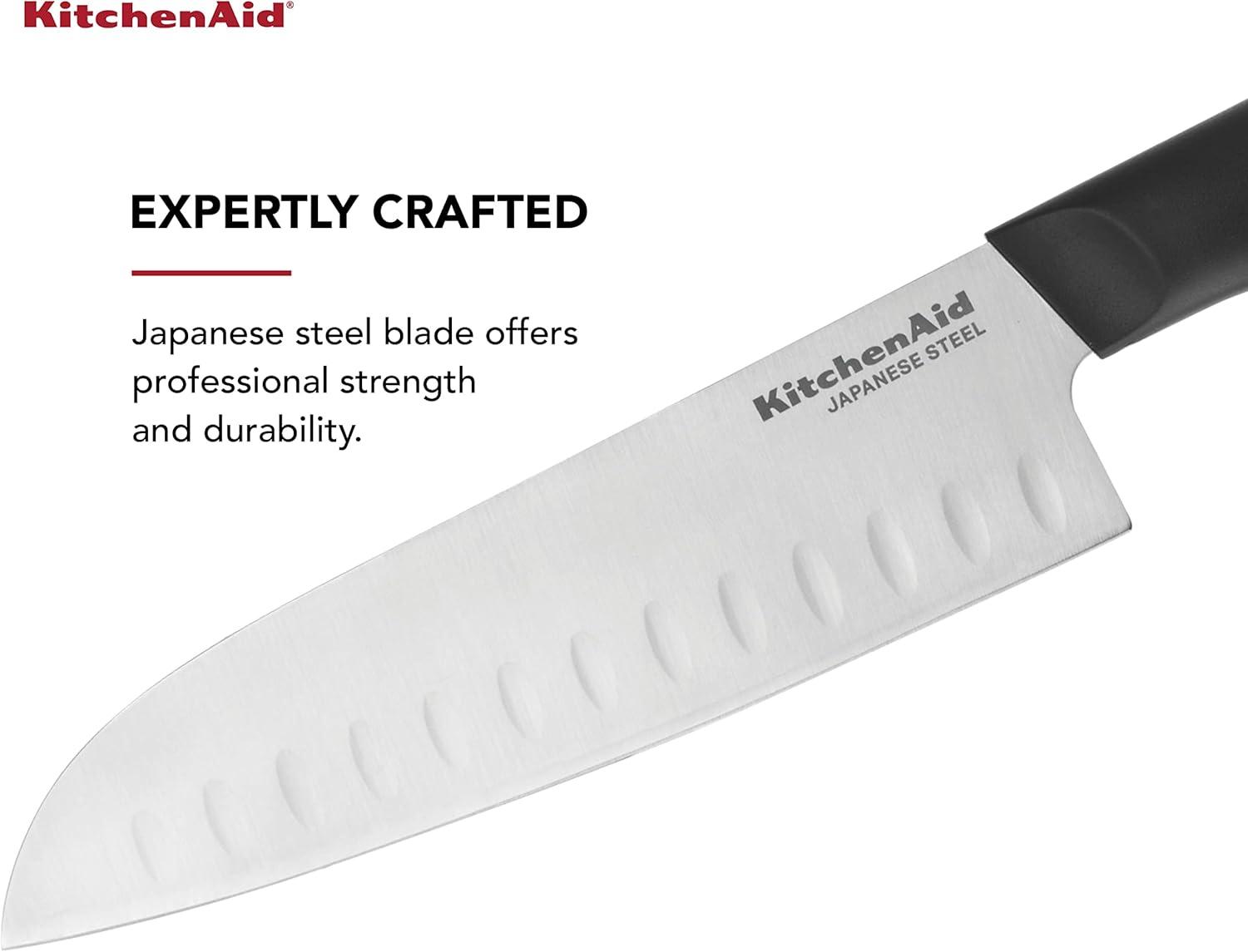 imageKitchenAid Classic Serrated Bread Knife with CustomFit Blade Cover 8inch Sharp Kitchen Knife HighCarbon Japanese Stainless Steel Blade Black7