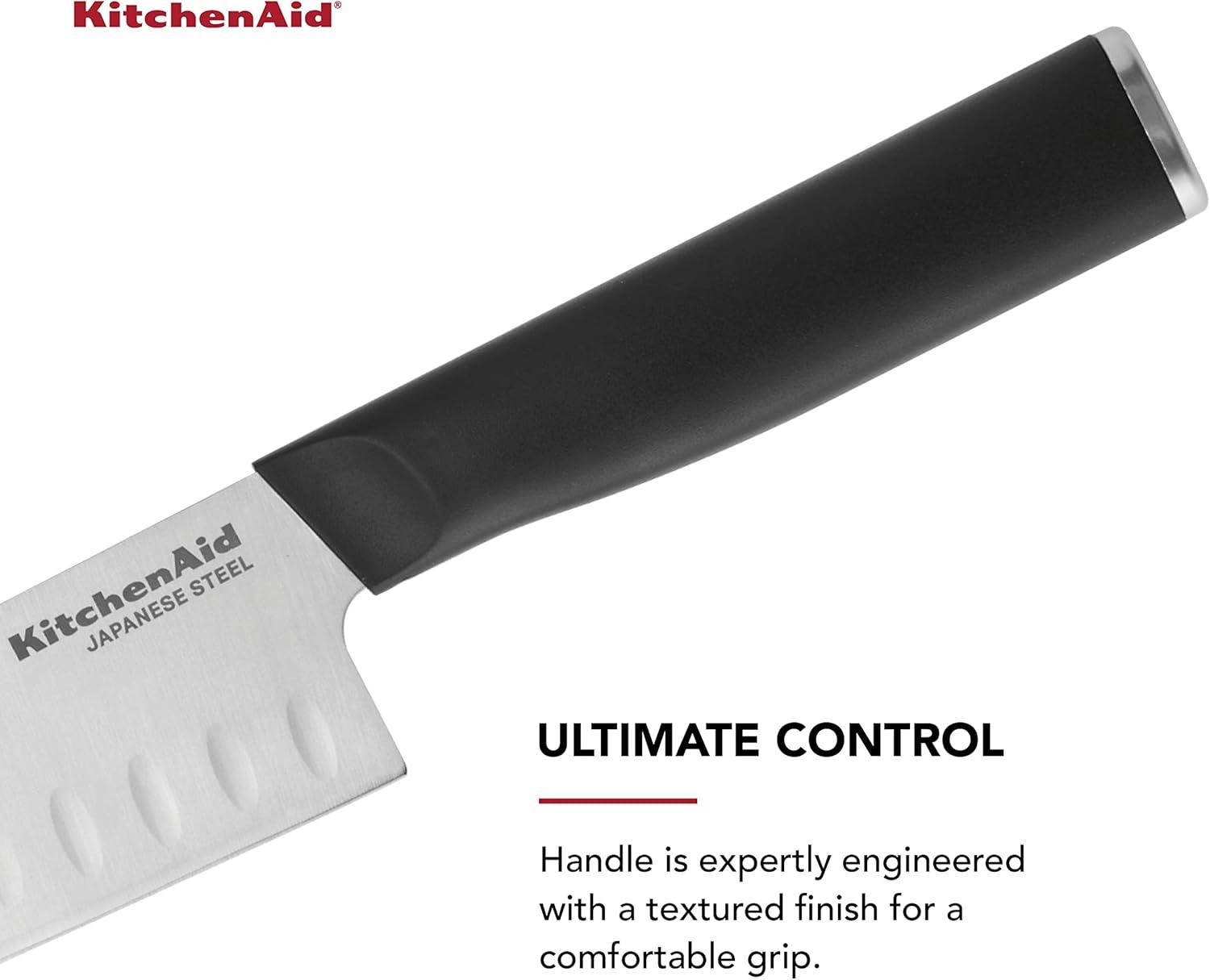 imageKitchenAid Classic Serrated Bread Knife with CustomFit Blade Cover 8inch Sharp Kitchen Knife HighCarbon Japanese Stainless Steel Blade Black7