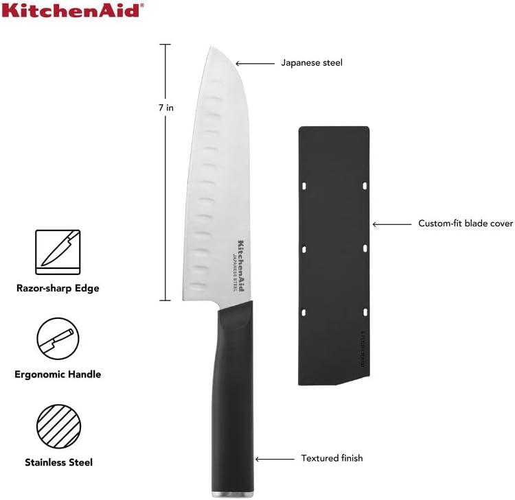 imageKitchenAid Classic Serrated Bread Knife with CustomFit Blade Cover 8inch Sharp Kitchen Knife HighCarbon Japanese Stainless Steel Blade Black7