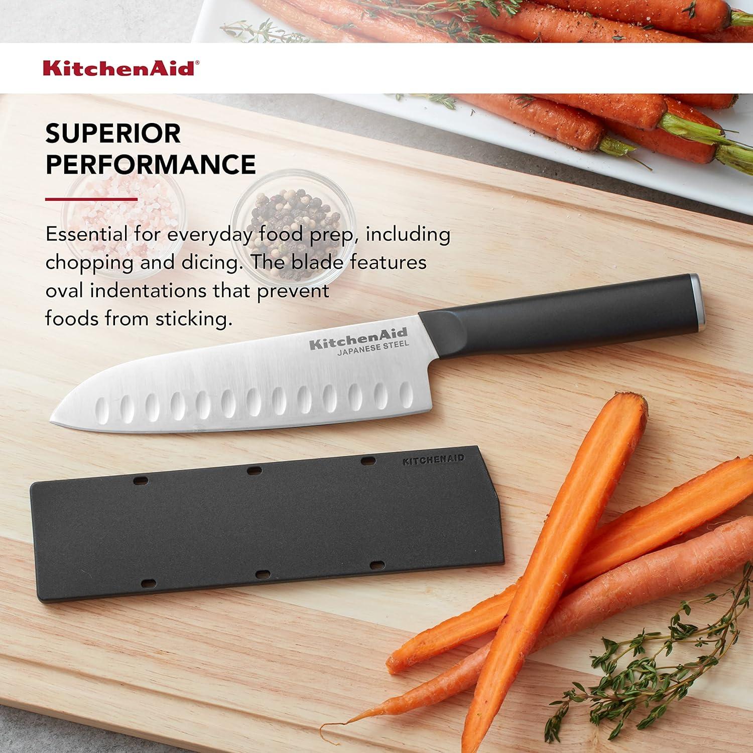 imageKitchenAid Classic Serrated Bread Knife with CustomFit Blade Cover 8inch Sharp Kitchen Knife HighCarbon Japanese Stainless Steel Blade Black7