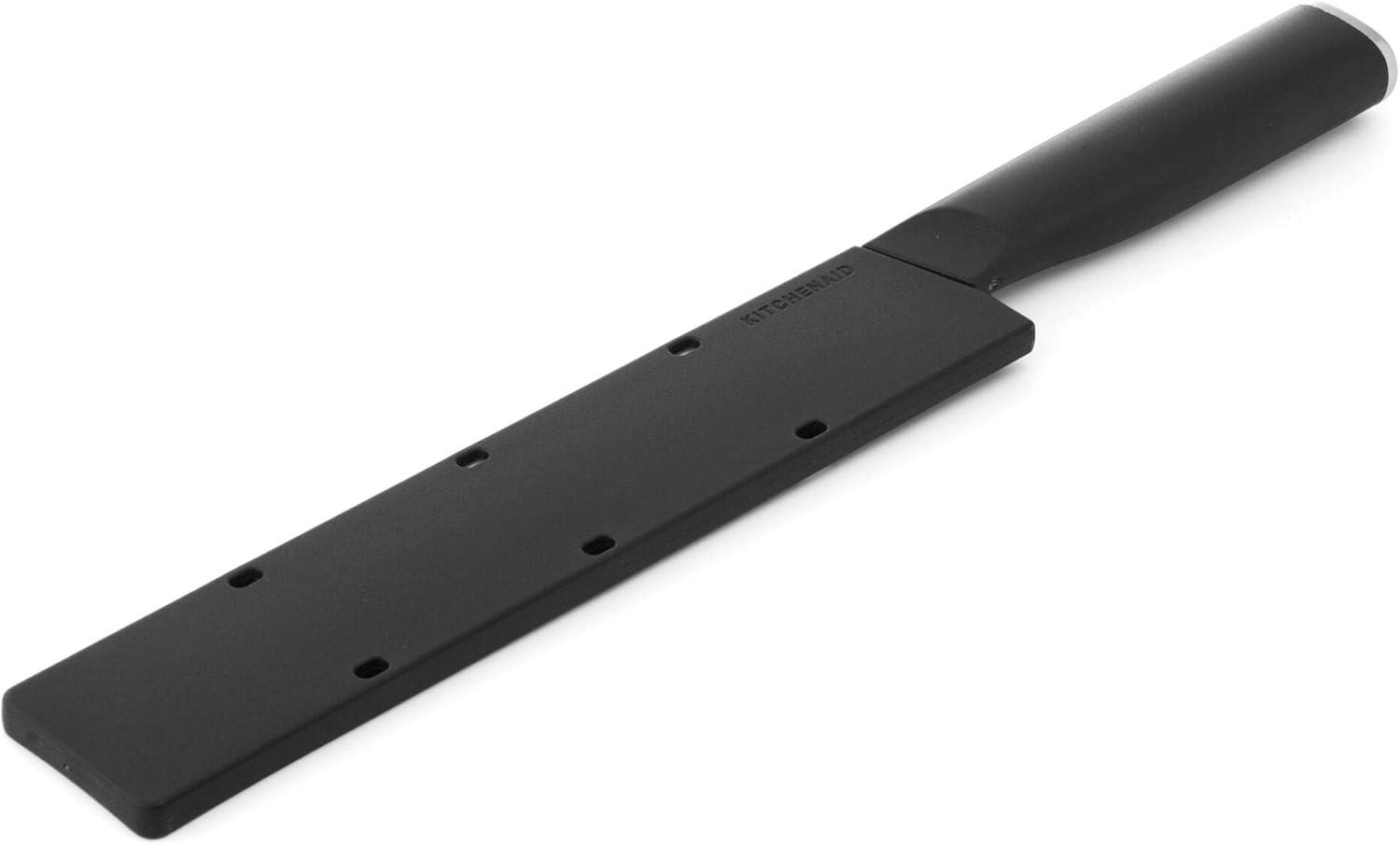 imageKitchenAid Classic Serrated Bread Knife with CustomFit Blade Cover 8inch Sharp Kitchen Knife HighCarbon Japanese Stainless Steel Blade Black8