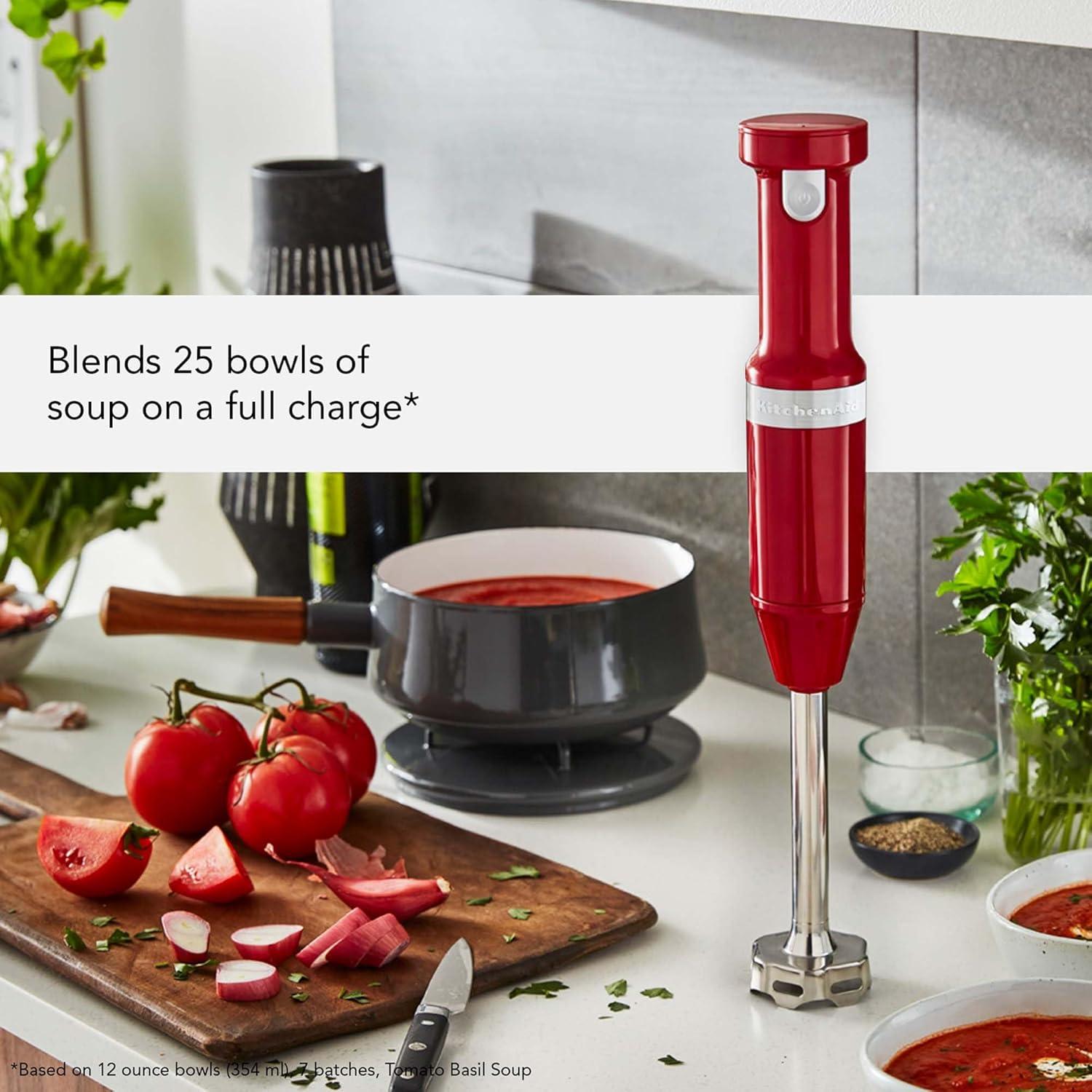 imageKitchenAid Cordless Variable Speed Hand Blender KHBBV53Empire Red