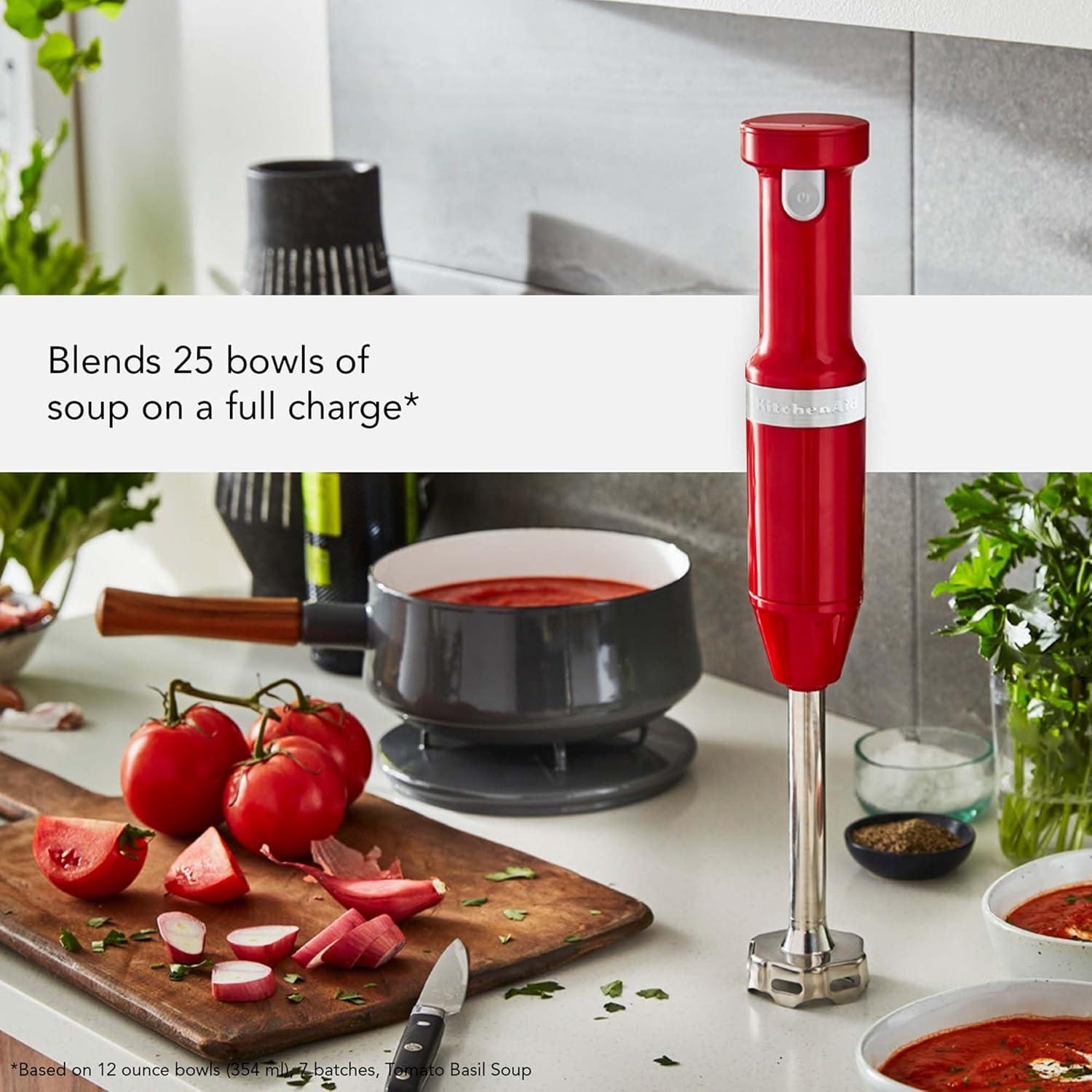 imageKitchenAid Cordless Variable Speed Hand Blender KHBBV53Passion Red