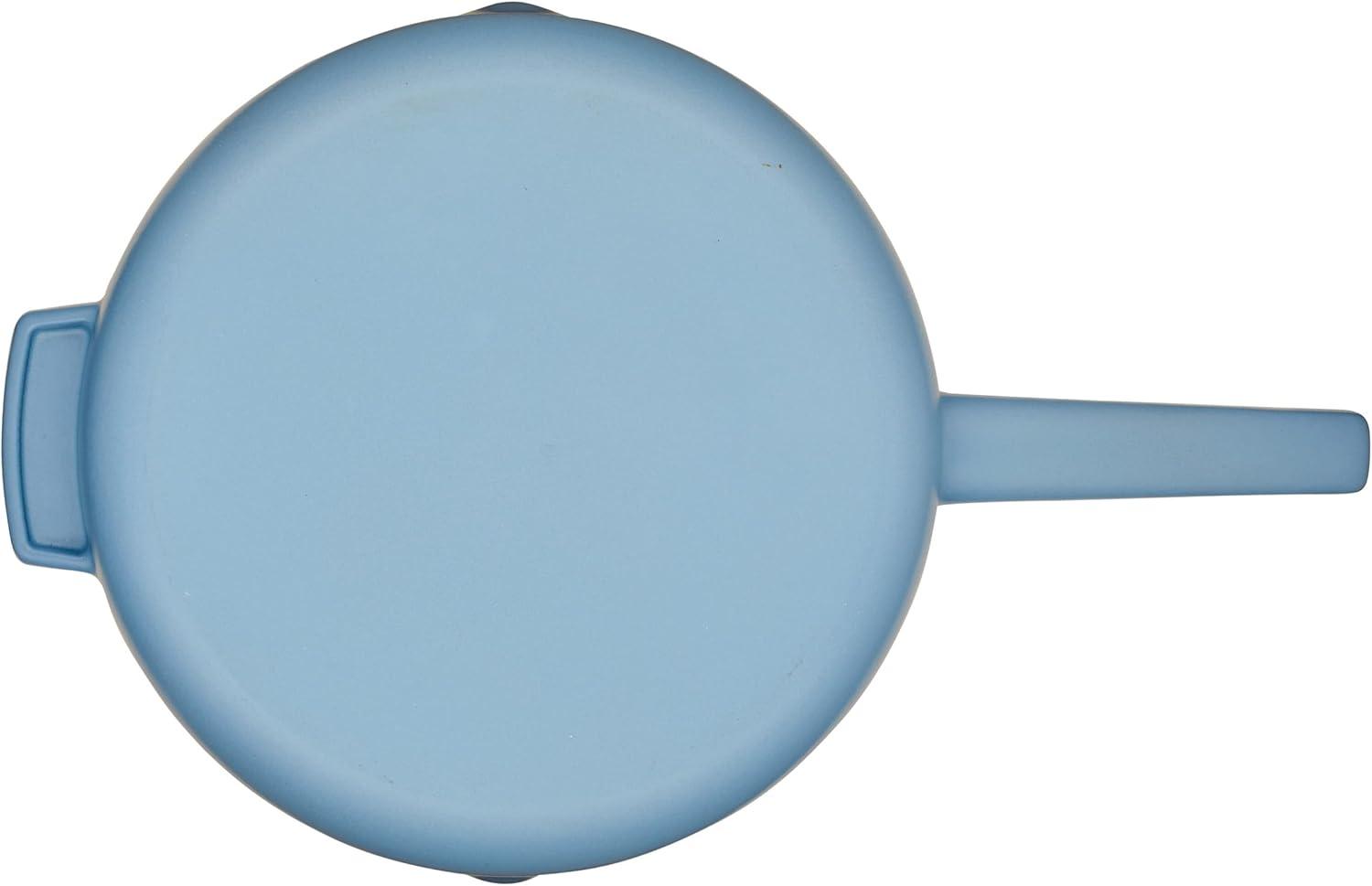 imageKitchenAid Enameled Cast Iron Frying PanSkillet with Helper Handle and Pour Spouts 12 Inch PistachioBlue Velvet