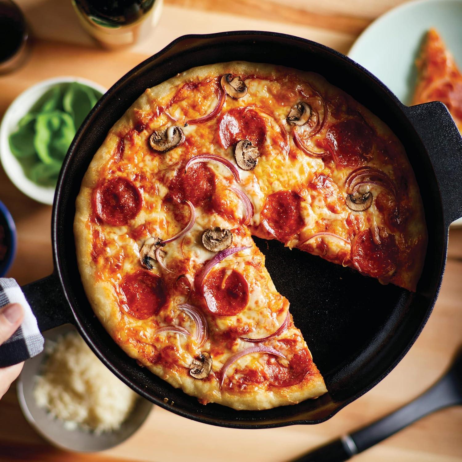 imageKitchenAid Enameled Cast Iron Frying PanSkillet with Helper Handle and Pour Spouts 12 Inch PistachioCast Iron Black