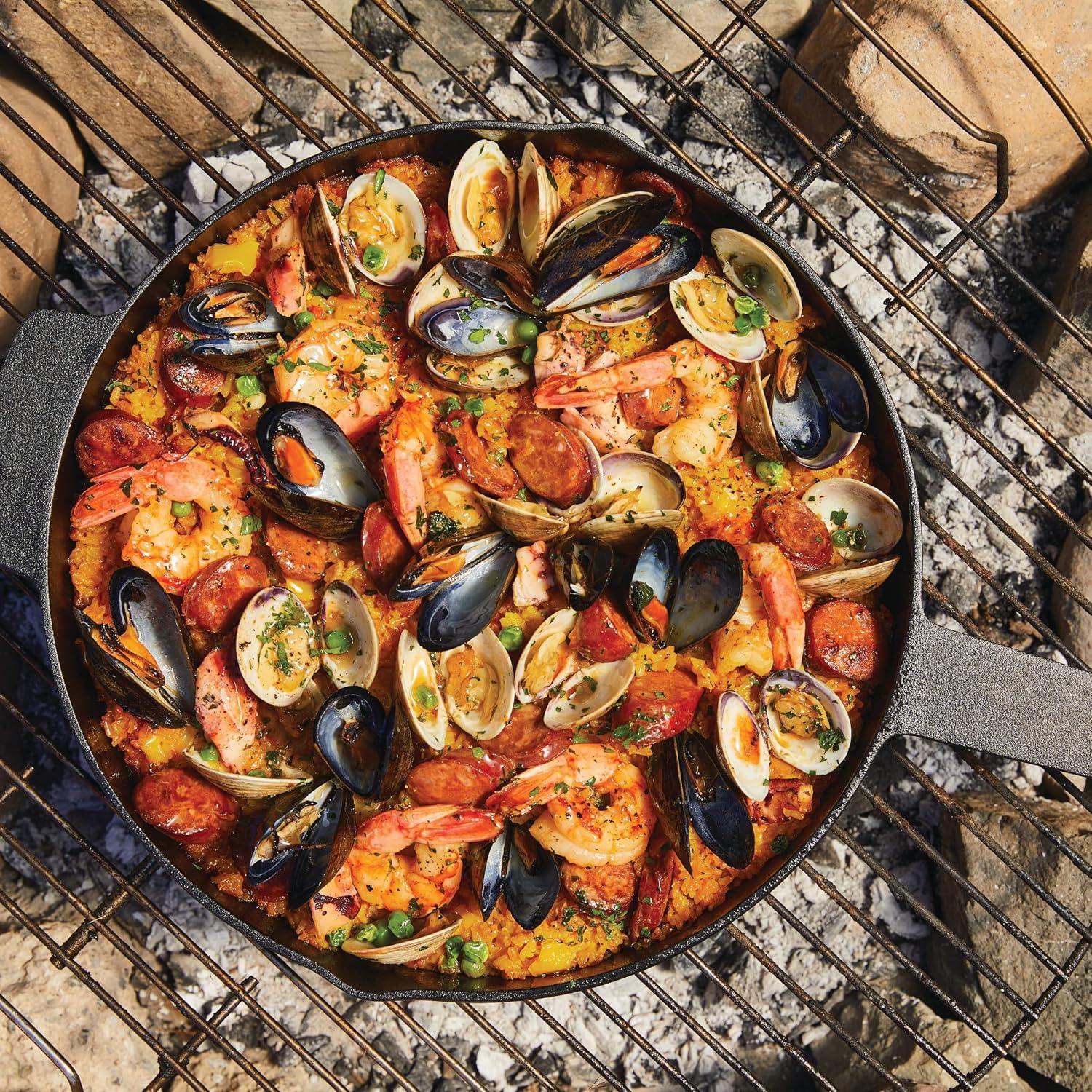 imageKitchenAid Enameled Cast Iron Frying PanSkillet with Helper Handle and Pour Spouts 12 Inch PistachioCast Iron Black