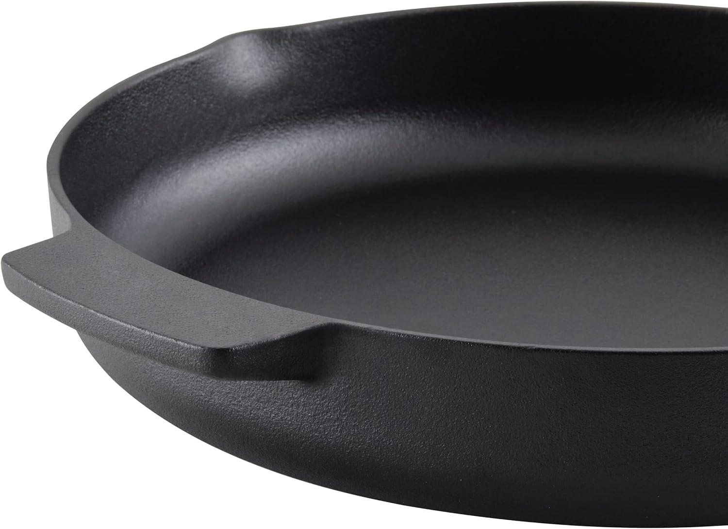 imageKitchenAid Enameled Cast Iron Frying PanSkillet with Helper Handle and Pour Spouts 12 Inch PistachioCast Iron Black