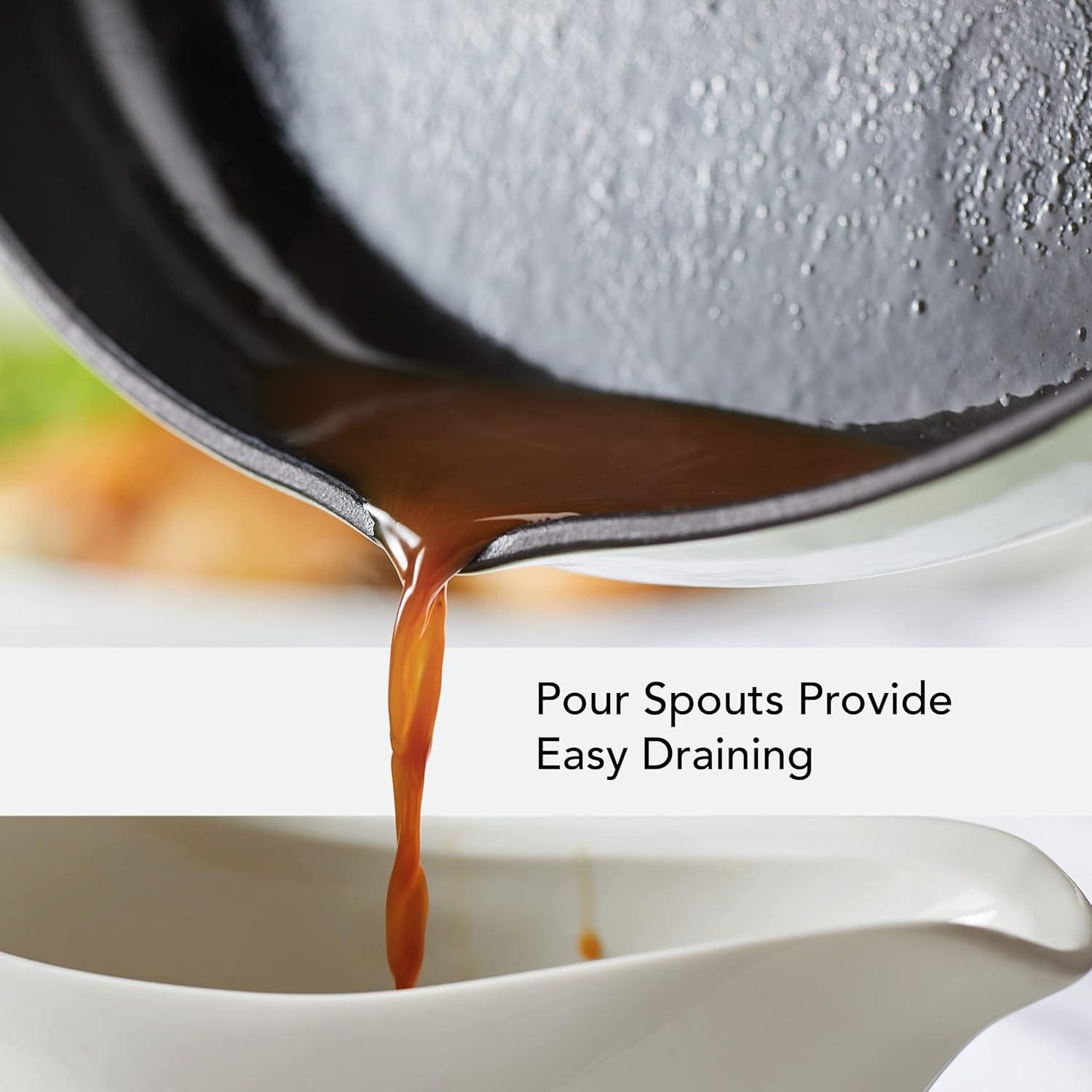 imageKitchenAid Enameled Cast Iron Frying PanSkillet with Helper Handle and Pour Spouts 12 Inch PistachioPistachio