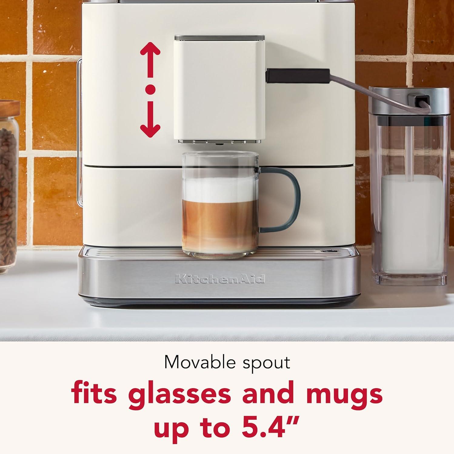 imageKitchenAid Fully Automatic Espresso Machine KF8 with Milk Attachment ampamp Plant Based Milk Options KES8558JP JuniperPorcelain