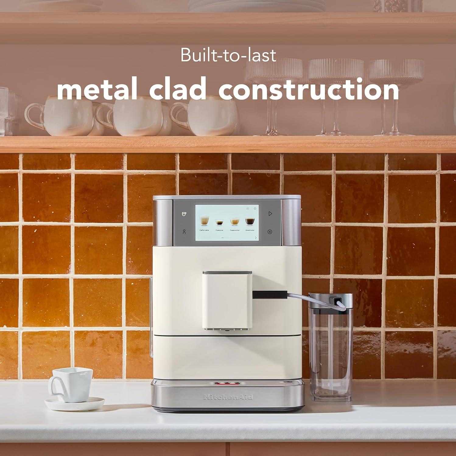 imageKitchenAid Fully Automatic Espresso Machine KF8 with Milk Attachment ampamp Plant Based Milk Options KES8558JP JuniperPorcelain