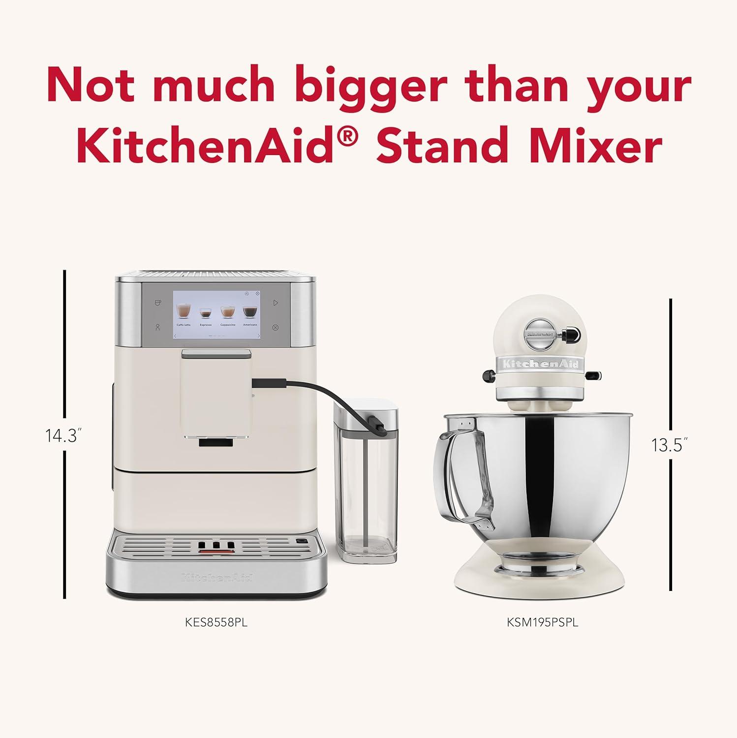 imageKitchenAid Fully Automatic Espresso Machine KF8 with Milk Attachment ampamp Plant Based Milk Options KES8558JP JuniperPorcelain