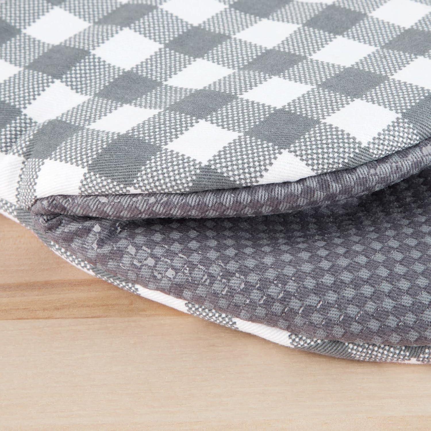 imageKitchenAid Gingham Mini Oven Mitt 2Pack Set Dried Rose 55quotx8quotCharcoal Grey