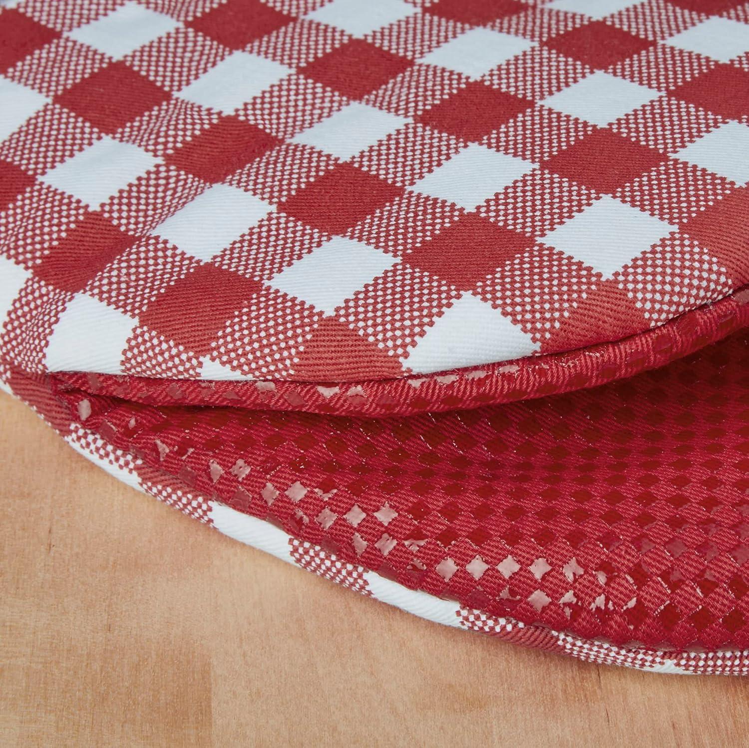 imageKitchenAid Gingham Mini Oven Mitt 2Pack Set Dried Rose 55quotx8quotPassion Red