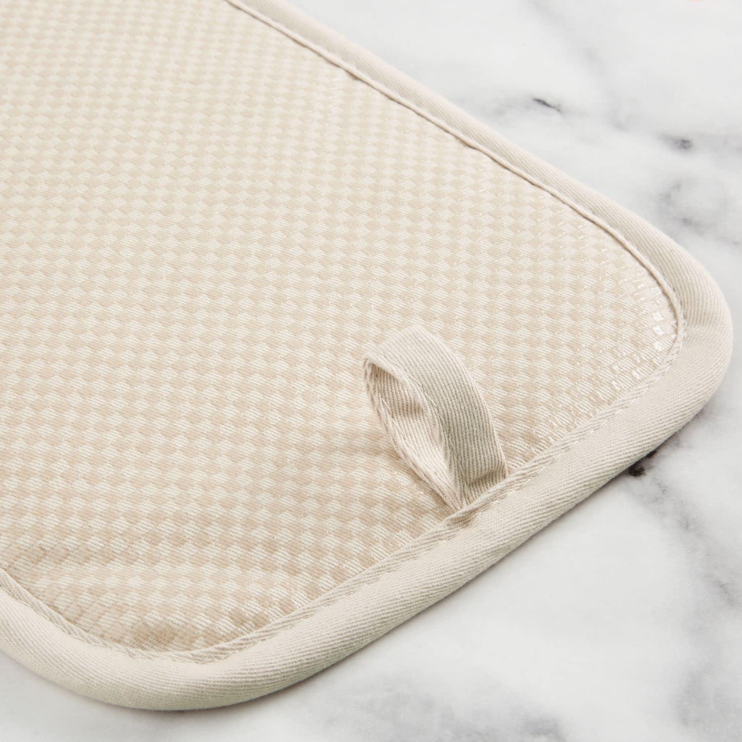 imageKitchenAid Gingham Pot Holder 2Pack Set Aqua Sky 7quotx10quotMilkshake