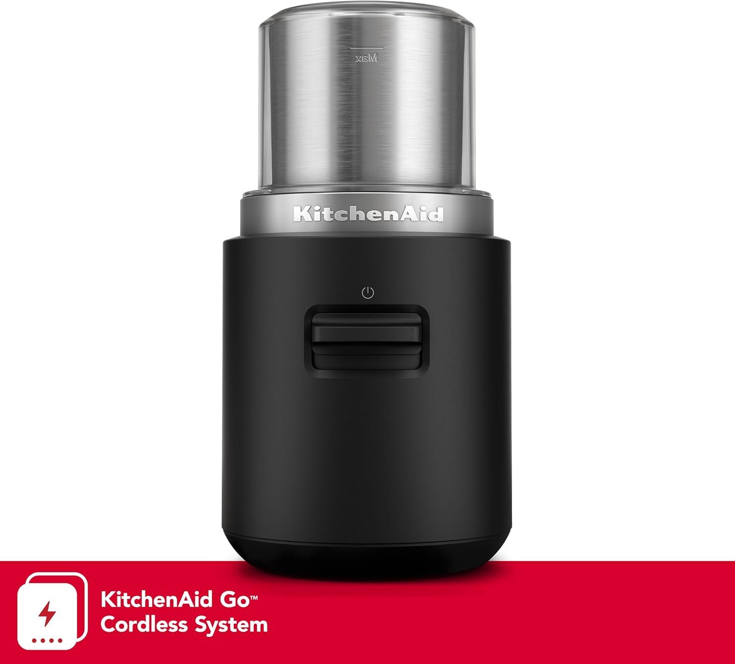 imageKitchenAid Go Cordless Personal Blender battery included KSBR256 Black MatteBlade Grinder