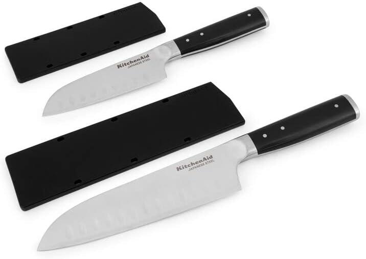imageKitchenAid Gourmet Forged Triple Rivet Bread Knife with CustomFit Blade Cover 5inch Sharp Kitchen Knife HighCarbon Japanese Stainless Steel Blade Black7