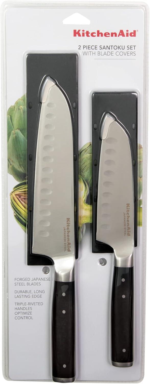 imageKitchenAid Gourmet Forged Triple Rivet Bread Knife with CustomFit Blade Cover 5inch Sharp Kitchen Knife HighCarbon Japanese Stainless Steel Blade Black7