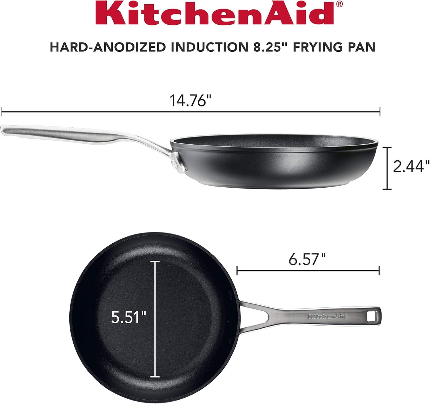 imageKitchenAid Hard Anodized Induction Nonstick Cookware Pots and Pans Set 10 Piece Matte BlackSkillet 825